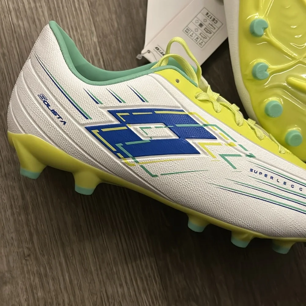 Lotto Solista Superleggera Mens Soccer Cleats White Yellow Blue Size 6